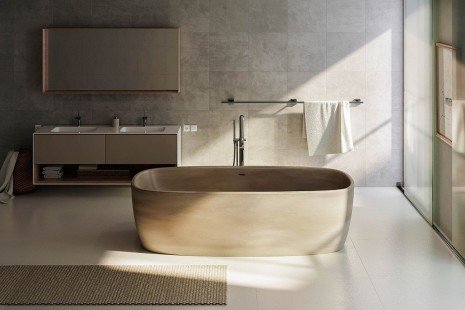 Aquatica coletta concrete freestanding solid surface bathtub 01